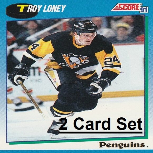 Troy Loney Pittsburgh Penguins NHL Hockey Card Collection - 2 Card Set - Picture 1 of 3